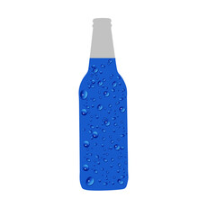 3d illustration blue bottle with drops