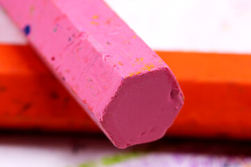 close-up of a colorful crayons