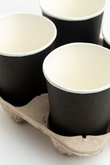 Coffee delivery concept, hot coffee to home or office