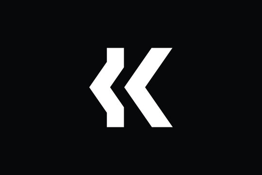 K logo letter design on luxury background. KK logo monogram initials letter concept. KK icon logo design. K elegant and Professional letter icon design on black background. K KK