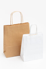 Paper bag on white background 