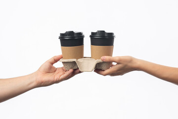 Food delivery concept, deliver food to home 