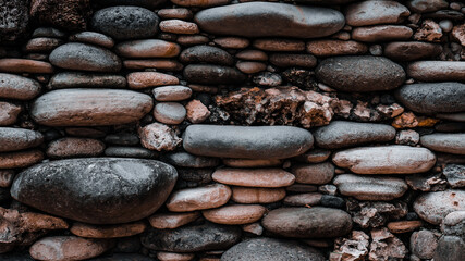 piles of natural stones as garden decoration