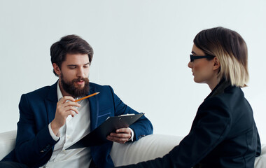 Work colleagues office officials job communication work finance