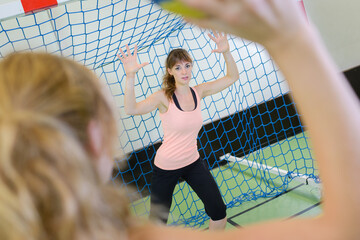 portrait of girls playing handball