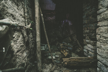 Creepy abandoned buildings with natural decay