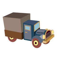 retro car with awning, cartoon illustration, isolated object on white background, vector,