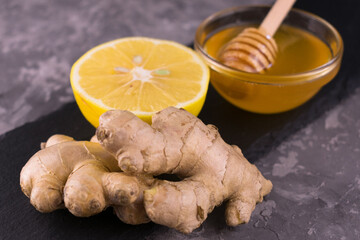 
Ginger Honey Lemon Healthy Foods For Cold Treatments Close-up