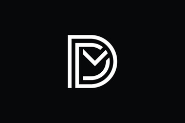 DM logo letter design on luxury background. MD logo monogram initials letter concept. DM icon logo design. MD elegant and Professional letter icon design on black background. M D DM MD