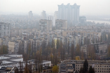 Residential area of Kiev (aerial image). Ukraine