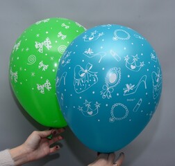 Latex balloons with drawings