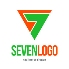 number seven 7 logo icon symbol design template