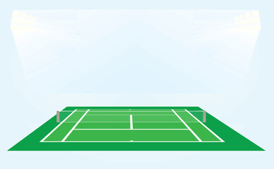 Green tennis court. vector illustration