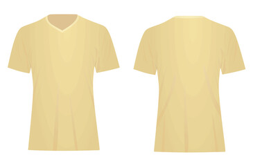 Brown v neck t shirt. vector illustration