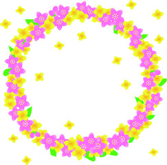 桃の花と葉の花のベクターイラスト