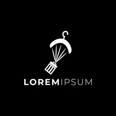 Fototapeta premium Hanger Balloon Trash logo design