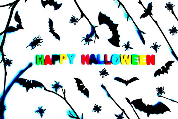 Abstract background for the holiday halloween with the inscription