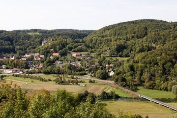 Blick Burgruine Neideck Fränkische Schweiz Streitberg