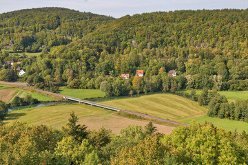 Blick Burgruine Neideck Fränkische Schweiz Wiesent Streitberg