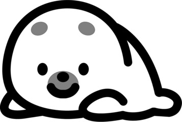 Obraz premium かわいいアザラシのキャラクター