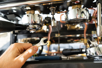 repair of the coffee machine photo. disassembled coffee machine