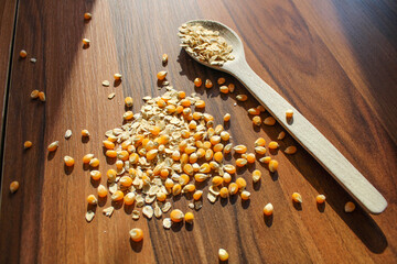 photo of cereals containing corn, oats, lentils