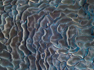 Abstract background from natural relief surface of iridescent brown-blue color with whimsical...