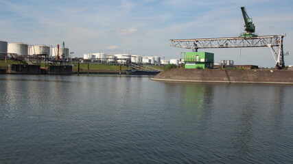 Fototapeta na wymiar inland port Duisburg Germany Europe