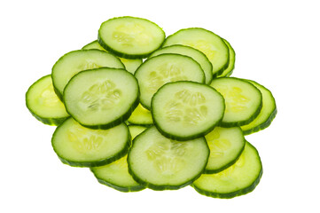 sliced cucumber isolated