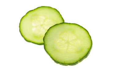 sliced cucumber isolated