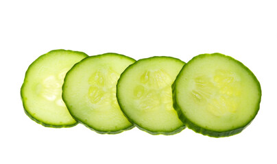 sliced cucumber isolated