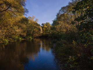 Fototapeta premium autumn photos of the Russian village photos from the air