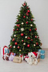 Christmas Interior Christmas Tree Presents New Year as a backdrop