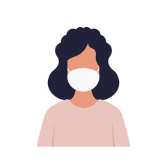Woman wearing protective medical masks. Wearing facial mask vector illustration in flat design. Vector.