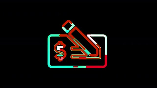 Circles gather in symbol money check usd. After it crumbles in a line and moves to the camera. Alpha channel black