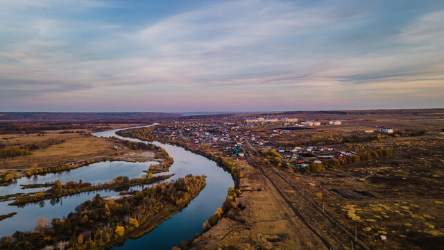 Zarechny settlement of the Penza region. photos from the air