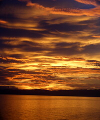Colourful sunset at the sea 