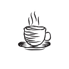 Classic a cup of coffee logo design template