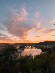 sunset over the city