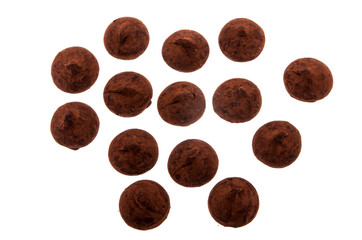 chocolate truffles isolated