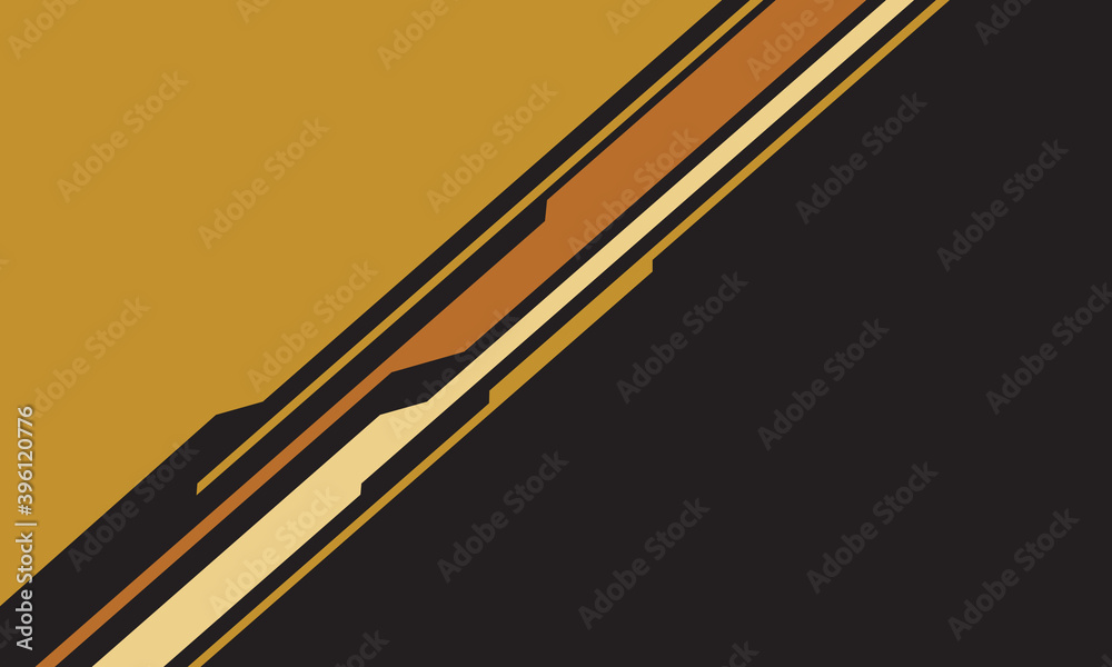 Wall mural abstract yellow triangle orange circuit cyber line on grey with blank space design modern futuristic