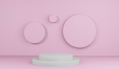 3D empty stand for background, space and copy place