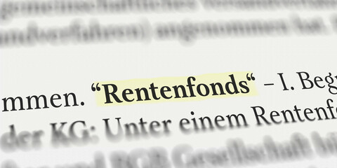 Rentenfonds im Buch mit Textmarker markiert