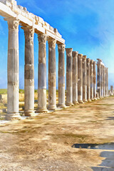 Fototapeta premium Ruins of ancient Laodicea on the Lycus, Denizli Province, Turkey.