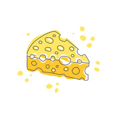 Cheese vector illustration isolated on white background 
