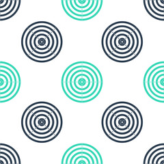 Green Target sport for shooting competition icon isolated seamless pattern on white background. Clean target with numbers for shooting range or pistol shooting. Vector.