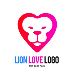Lion animal head logo icon symbol design template