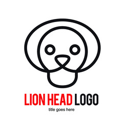 Lion animal head logo icon symbol design template