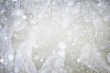 snow ice soft white background, blurred winter wallpaper blank