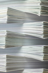 bundles bales of paper documents. stacks packs pile on the desk in the office